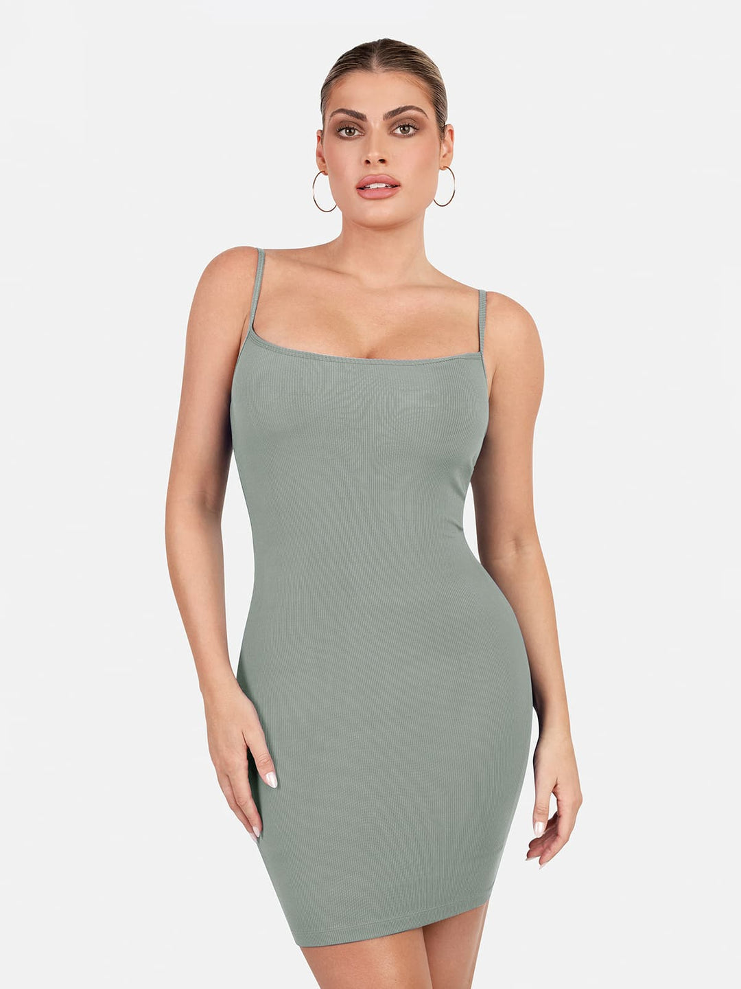 Popilush® Slimming Bodycon Party Cocktail Loungewear Gray Green / XS Shapewear Solid Modal Butt Lift Mini Slip Dress