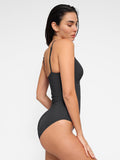 Popilush® Tummy Control One Piece Swimwear Shapewear Solid Sculpting One-Piece Swimsuit