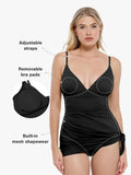 Popilush® Tummy Control One Piece Swimwear Shapewear Solid Sculpting One-Piece Swimsuit