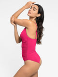 Popilush® Tummy Control One Piece Swimwear Shapewear Solid Sculpting One-Piece Swimsuit