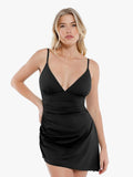 Popilush® Tummy Control One Piece Swimwear Ruched Convertible Swimsuit / Black / XS Shapewear Solid Sculpting One-Piece Swimsuit