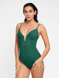 Popilush® Tummy Control One Piece Swimwear V Slimming Swimsuit / Green / XS Shapewear Solid Sculpting One-Piece Swimsuit