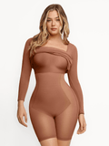 Popilush® Bodycon Party Cocktail Loungewear Winter Shapewear Square Neck Long Sleeve Slimming Modal Maxi Dress