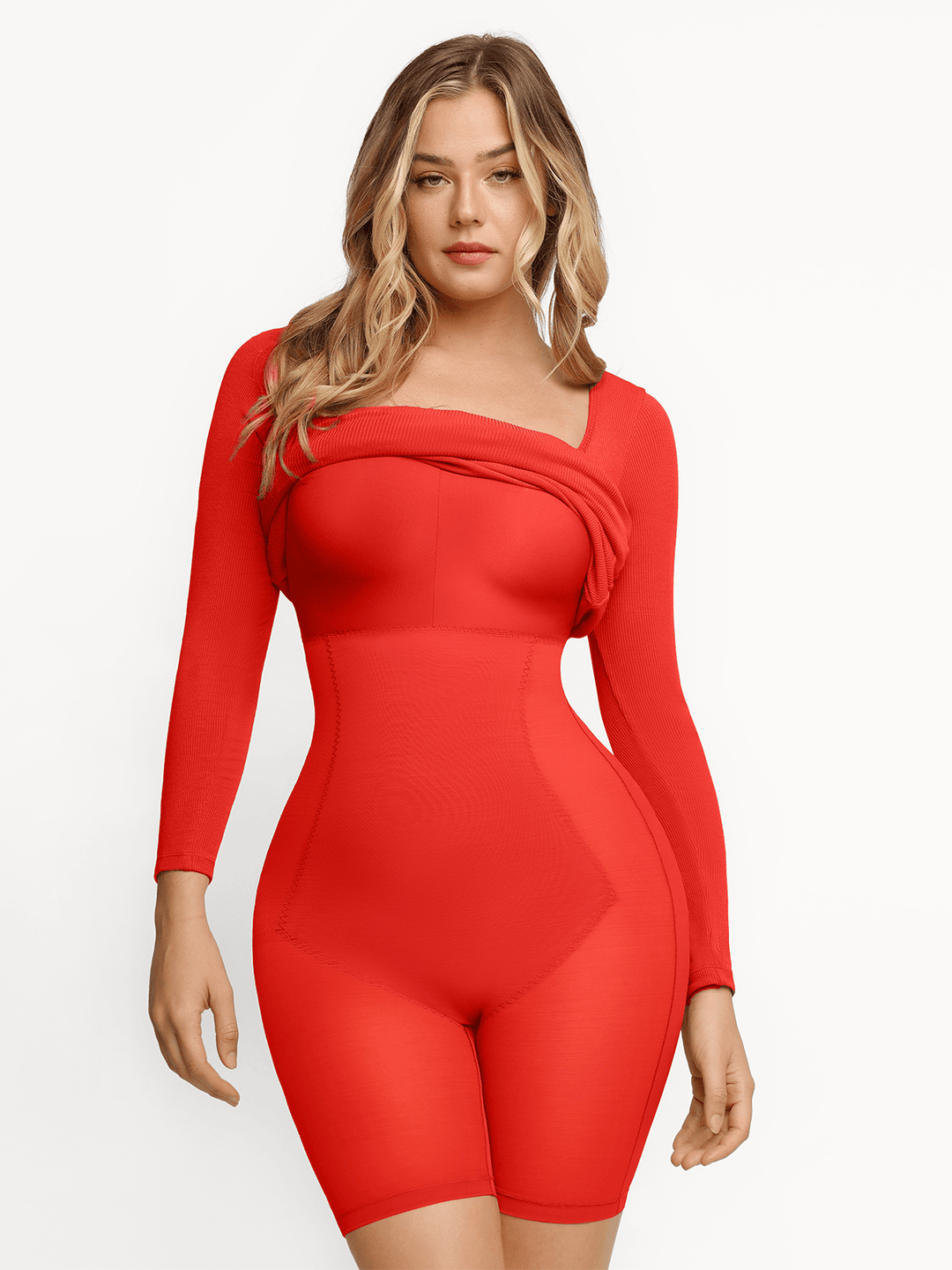Popilush® Bodycon Party Cocktail Loungewear Winter Shapewear Square Neck Long Sleeve Slimming Modal Maxi Dress