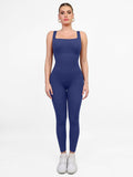 Popilush® Yoga Activewear Jumpsuit Shapewear Square Neck Tank Workout Seamless Jumpsuit,The Shapewear Jumpsuit Seamless Thumb Hole Square Neck Long Sleeve For Insiders