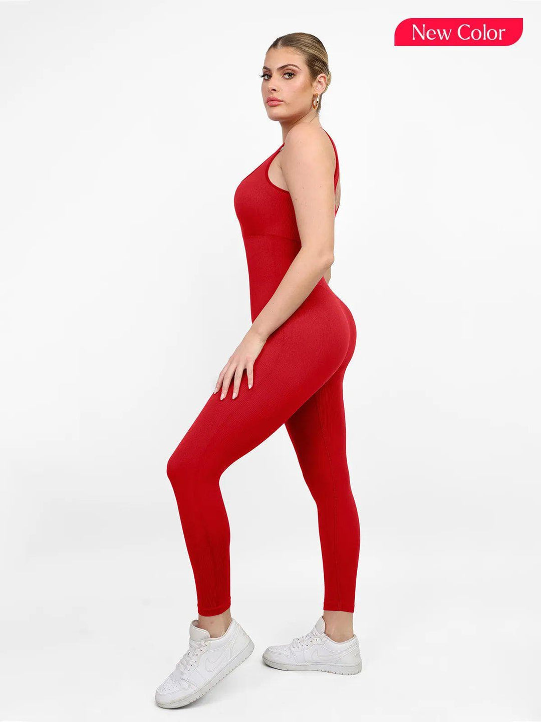 Popilush® Yoga Activewear Jumpsuit Shapewear Square Neck Tank Workout Seamless Jumpsuit,The Shapewear Jumpsuit Seamless Thumb Hole Square Neck Long Sleeve For Insiders