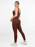 Popilush® Yoga Activewear Jumpsuit Shapewear Square Neck Tank Workout Seamless Jumpsuit,The Shapewear Jumpsuit Seamless Thumb Hole Square Neck Long Sleeve For Insiders