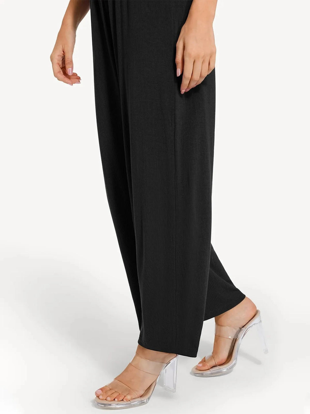 Popilush® Casual Slimming Jumpsuit Fashion Shapewear Square Neck Tummy Control Wide Leg Jumpsuit