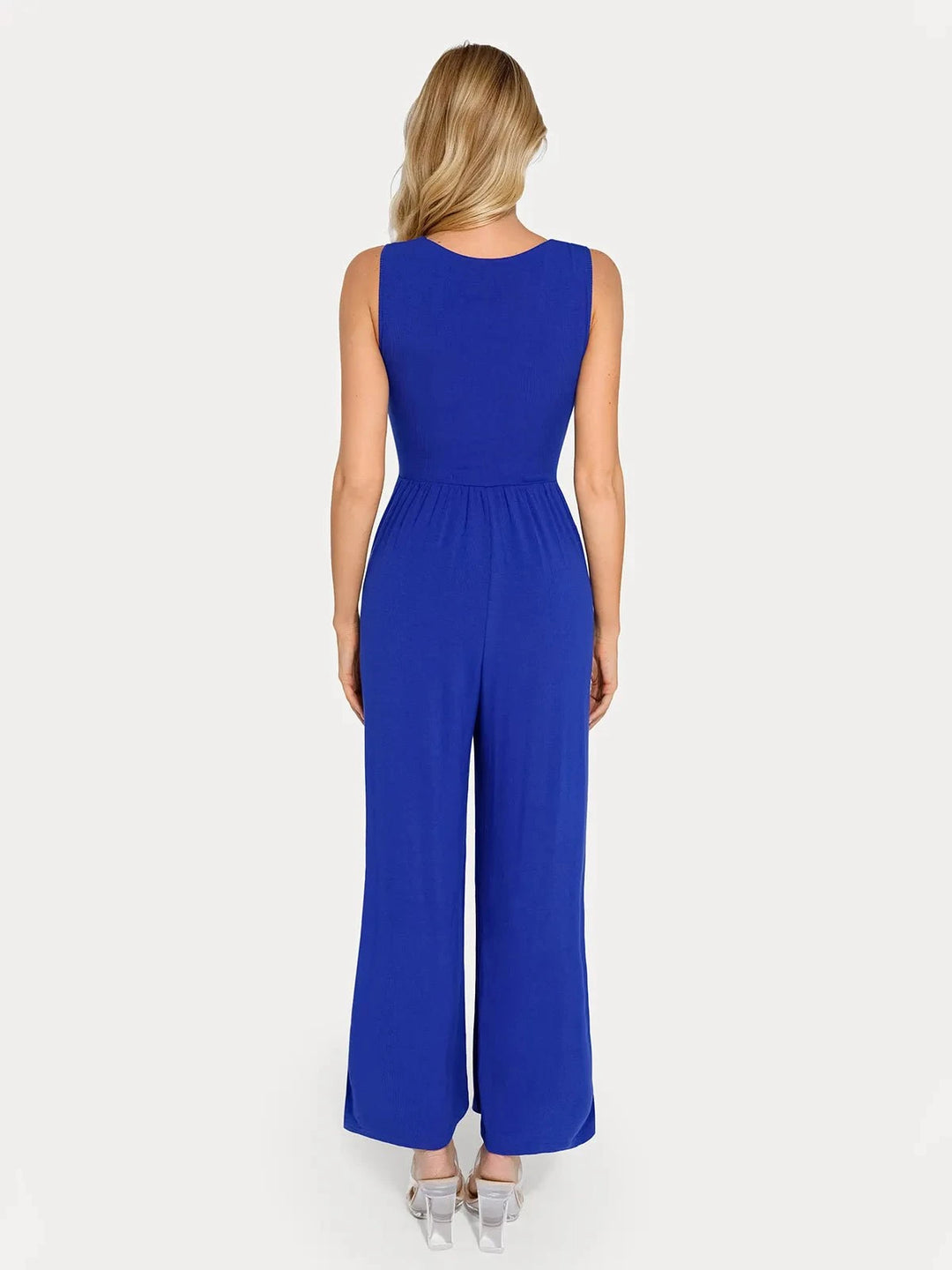 Popilush® Casual Slimming Jumpsuit Fashion Shapewear Square Neck Tummy Control Wide Leg Jumpsuit