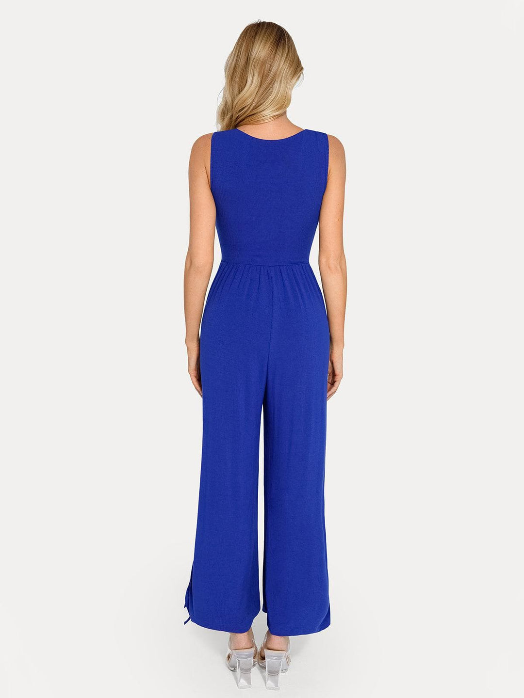 Popilush® Casual Slimming Jumpsuit Fashion Shapewear Square Neck Tummy Control Wide Leg Jumpsuit