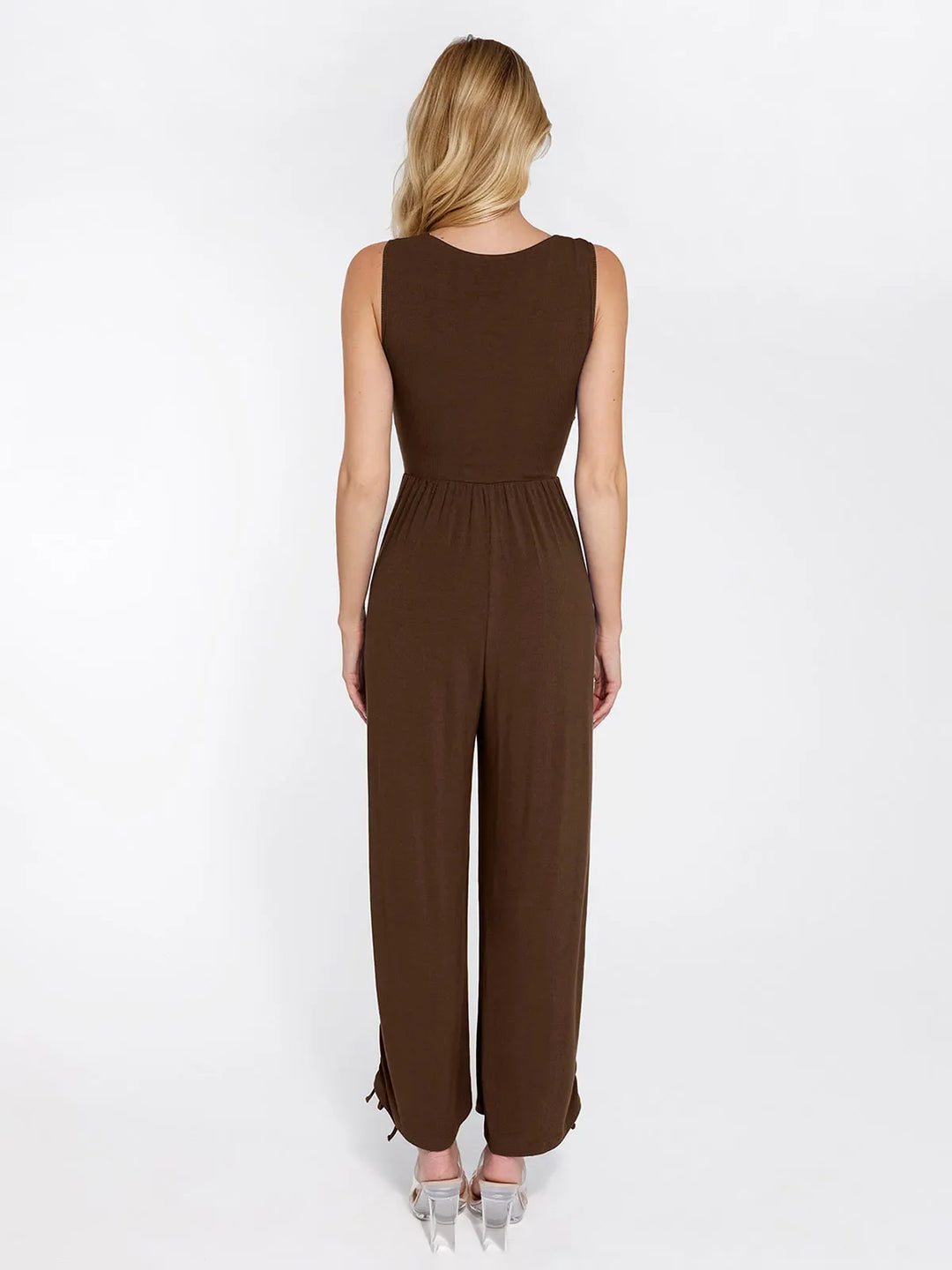 Popilush® Casual Slimming Jumpsuit Fashion Shapewear Square Neck Tummy Control Wide Leg Jumpsuit