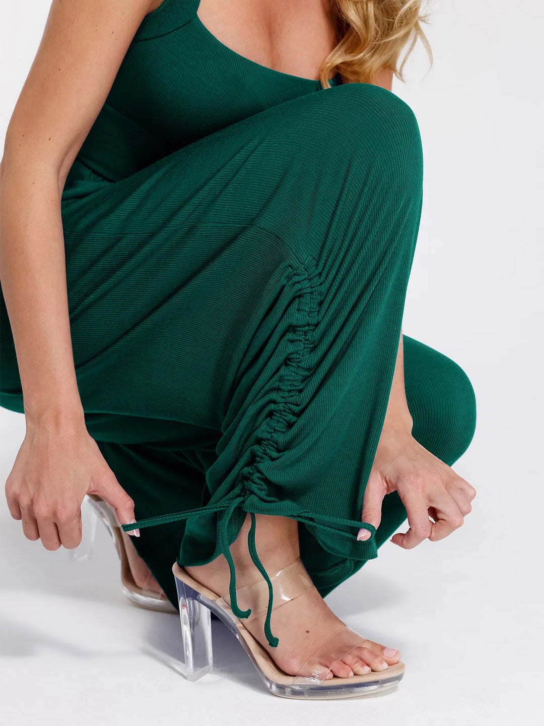 Popilush® Casual Slimming Jumpsuit Fashion Shapewear Square Neck Tummy Control Wide Leg Jumpsuit