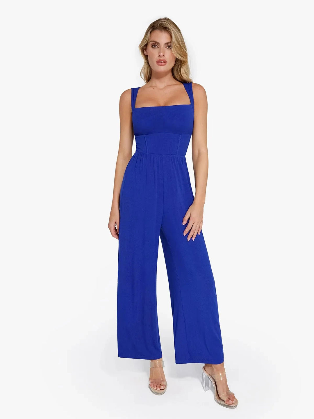 Shapewear Square Neck Tummy Control Wide Leg Jumpsuit – Popilush