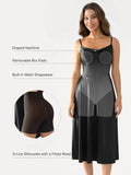 Shapewear Strappy Cowl Neck Tummy Control Flare Dress