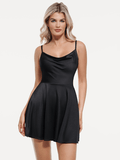 Popilush® Shapewear Strappy Cowl Neck Fit & Flare Maxi Dress