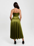Popilush® Shapewear Strappy Cowl Neck Fit & Flare Maxi Dress