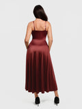 Popilush® Shapewear Strappy Cowl Neck Fit & Flare Maxi Dress