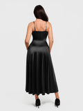 Popilush® Shapewear Strappy Cowl Neck Fit & Flare Maxi Dress