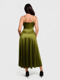 Popilush® Shapewear Strappy Cowl Neck Fit & Flare Maxi Dress