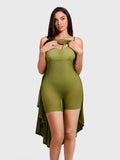 Popilush® Shapewear Strappy Cowl Neck Fit & Flare Maxi Dress