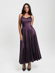 Popilush® Purple / XS Shapewear Strappy Cowl Neck Fit & Flare Maxi Dress