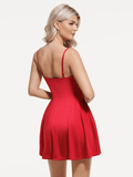 Shapewear Strappy Cowl Neck Fit & Flare Midi Dress