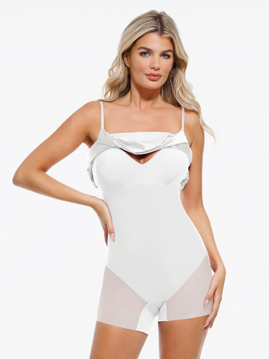 Strappy Cowl Neck Shapewear Flare Dress | Tummy Control Popilush Strappy Cowl Neck Shapewear Flare Dress | Tummy Control Popilush