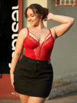 Popilush® Sexy Tops Body Shaper Shapewear Strappy Tummy Control Lace Inset Bodysuit