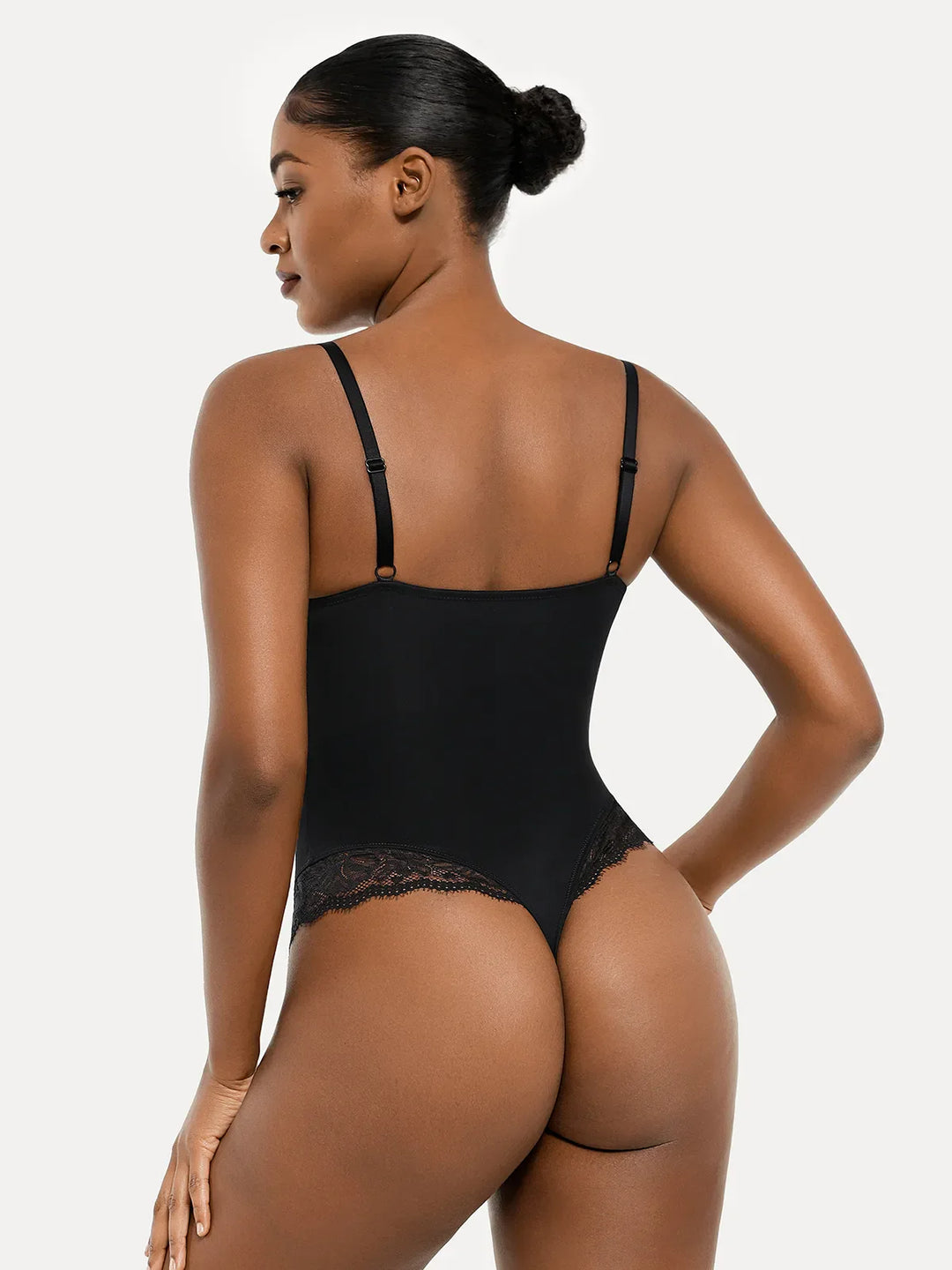 Popilush® Sexy Tops Body Shaper Shapewear Strappy Tummy Control Lace Inset Bodysuit