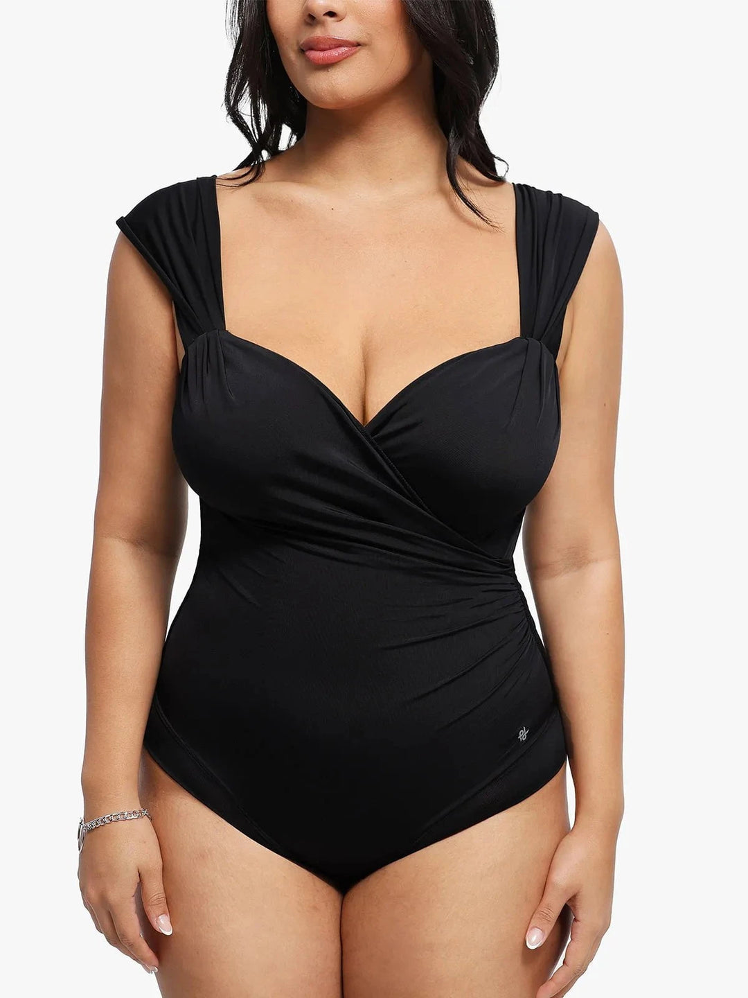 Popilush® Shapewear Sweet-Heart Neckline Cap Sleeve Bodysuit