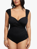 Popilush® Shapewear Sweet-Heart Neckline Cap Sleeve Bodysuit