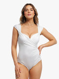 Popilush® Shapewear Sweet-Heart Neckline Cap Sleeve Bodysuit