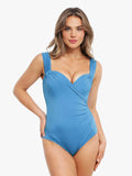 Popilush® Shapewear Sweet-Heart Neckline Cap Sleeve Bodysuit