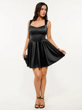 Popilush® Black / XS Shapewear Sweetheart Neckline Fit & Flare Mini Dress