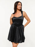 Popilush® Polka Dot / XS Shapewear Sweetheart Neckline Fit & Flare Mini Dress