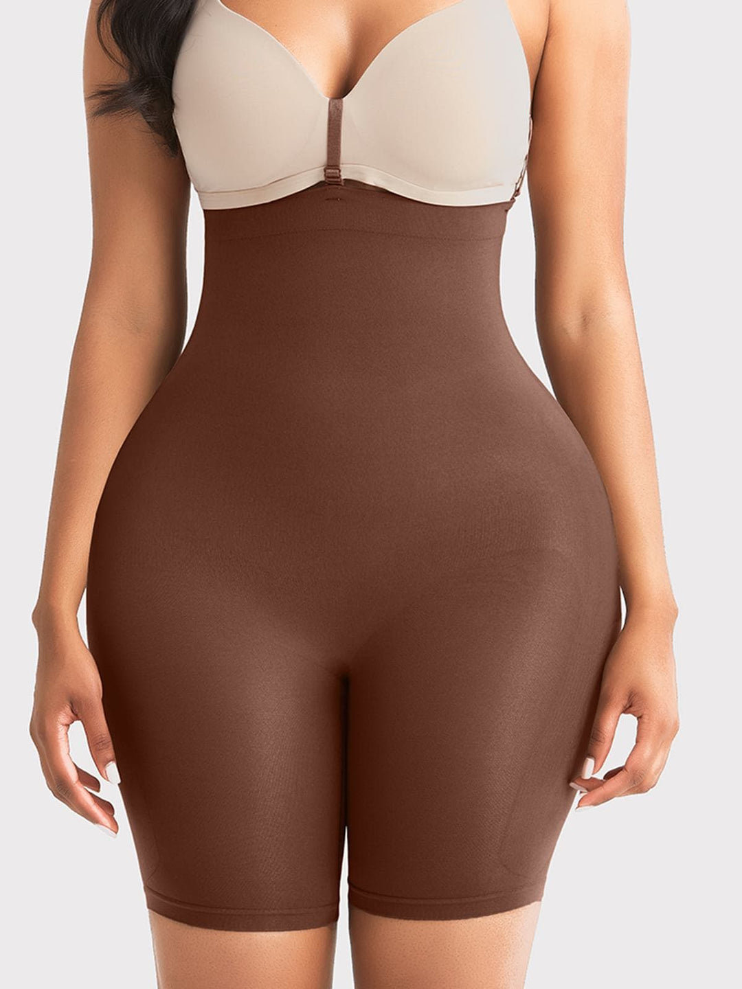 Popilush® Brown / XS/S Shapewear Tummy Control High Waisted Mid-Thigh Butt-Lifting Shorts