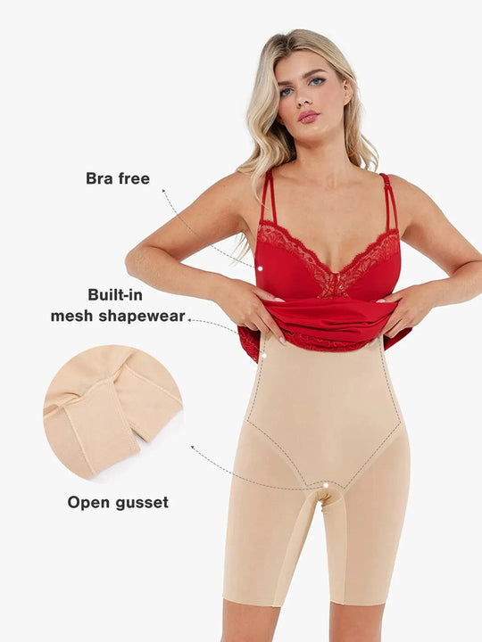 Popilush® Shapewear Tummy Control Lace Inset Midi Dress