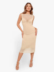 Elegant midi dress with rhinestones from Popilush®, offering stylish confidence.
