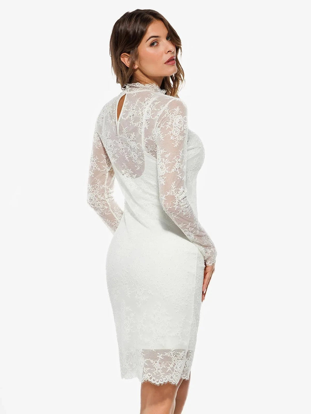 Popilush® Shapewear Two-In-One Lace Overlay Sculpting Dress