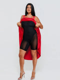 Popilush® Shapewear Velvet Rhinestone Pocket A-Line Maxi Dress