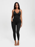 Popilush® Shapewear Zip Front Deep V Adjustable Strap Jumpsuit