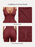 Popilush® Shapewear Zip Front Deep V Adjustable Strap Jumpsuit