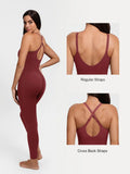 Popilush® Shapewear Zip Front Deep V Adjustable Strap Jumpsuit