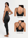 Popilush® Shapewear Zip Front Deep V Adjustable Strap Jumpsuit