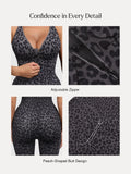 Popilush® Shapewear Zip Front Deep V Adjustable Strap Jumpsuit