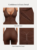 Popilush® Shapewear Zip Front Deep V Adjustable Strap Jumpsuit