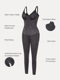 Popilush® Shapewear Zip Front Deep V Adjustable Strap Jumpsuit