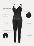 Popilush® Shapewear Zip Front Deep V Adjustable Strap Jumpsuit