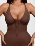 Popilush® Shapewear Zip Front Deep V Adjustable Strap Jumpsuit(DRAFT)