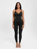Popilush® Black / XS Shapewear Zip Front Deep V Adjustable Strap Jumpsuit(DRAFT)